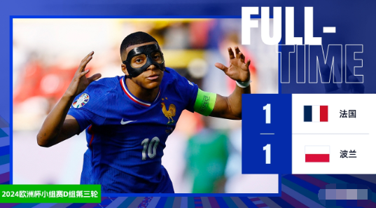 欧洲杯-法国1-1战平波兰，姆巴佩欧洲杯首球，莱万点射扳平