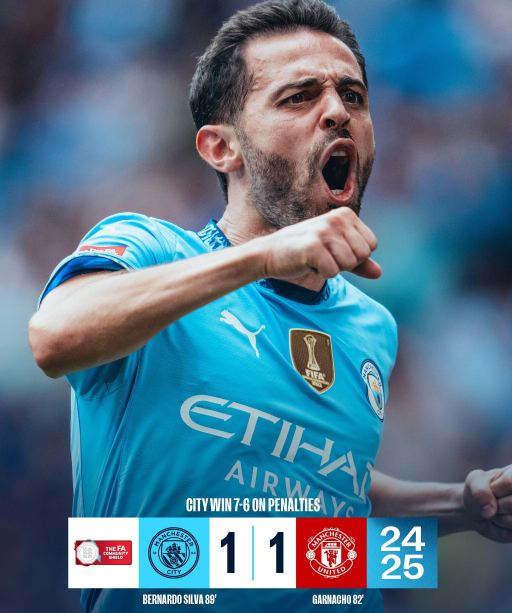 社区盾杯-曼城点球大战8-7击败曼联夺冠 桑乔埃文斯失点