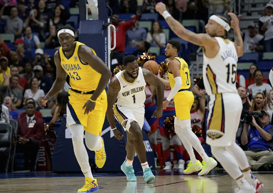 锡安34+6+10 莺歌26+6+7 哈利11+11 鹈鹕力克步行者止3连败