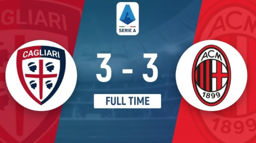 意甲-卡利亚里3-3绝平AC米兰，莱奥双响，亚伯拉罕破门