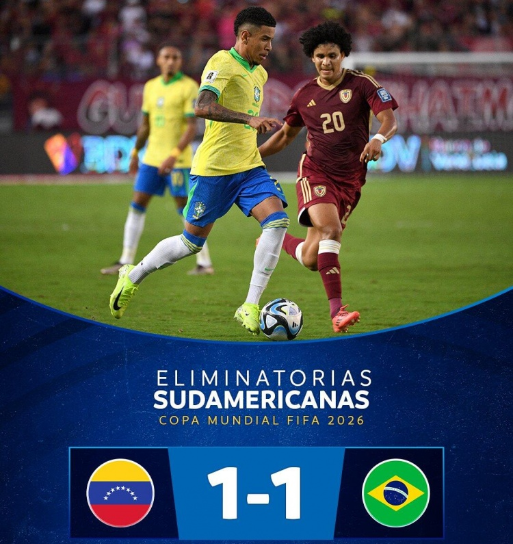 世预赛-巴西1-1委内瑞拉 拉菲尼亚破门维尼修斯造点+失点