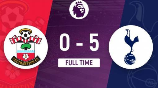 英超-圣徒主场0-5惨负热刺，孙兴慜传射、麦迪逊梅开二度