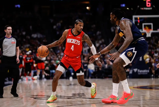 杰伦-格林三节打卡34分 约基奇缺阵 火箭轻取掘金迎5连胜! 杰伦-格林三节打卡34分 约基奇缺阵 火箭轻取掘金迎5连胜!