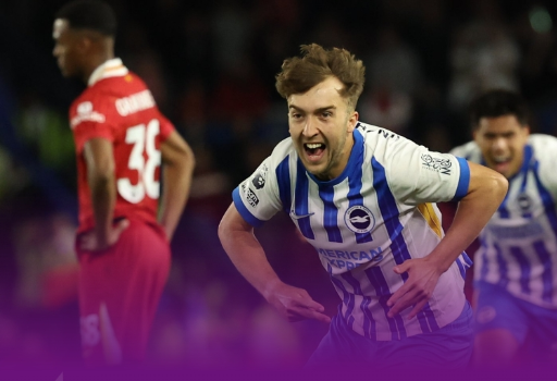 英超-利物浦2-3布莱顿3轮不胜 索博落叶球 萨拉赫失良机 三笘薰凌空破门